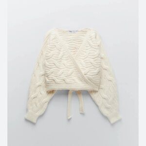 Zara cable knit wrap cardigan